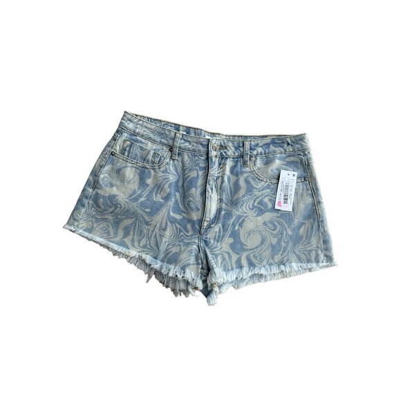 VIGOSS Women's Denim High Rise Swirl Jean Shorts Size 32 NEW - Picture 1 of 8